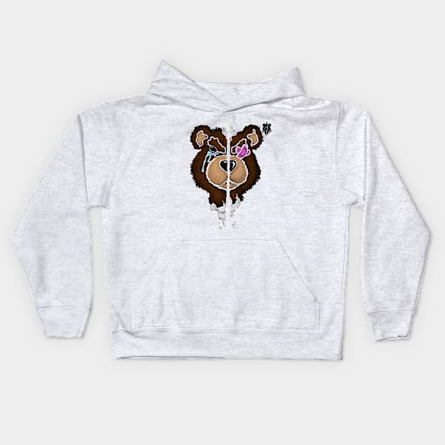 Damaged Teddy ( Stencil alt ) Kids Hoodie by ART_by_STRW